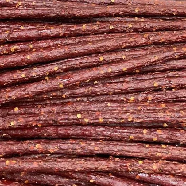 Rows of jerky sticks